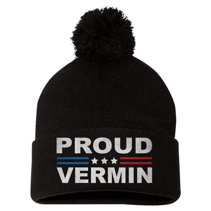 Proud Vermin Vintage Us Flag Pom Pom 12in Knit Beanie