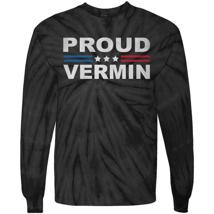 Proud Vermin Vintage Us Flag Tie-Dye Long Sleeve Shirt