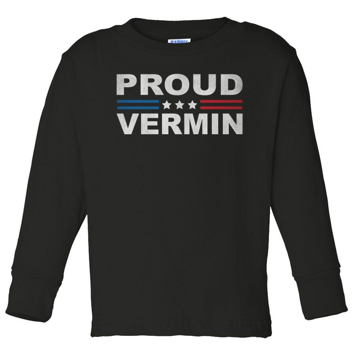 Proud Vermin Vintage Us Flag Toddler Long Sleeve Shirt