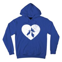 Penguin Vintage White Heart Animal Lover Valentines Day Gift Hoodie