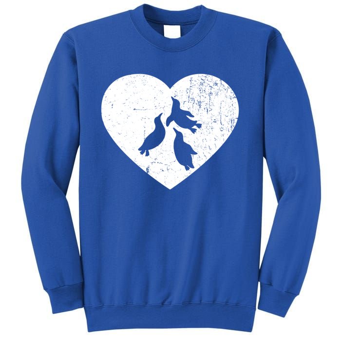 Penguin Vintage White Heart Animal Lover Valentines Day Gift Sweatshirt