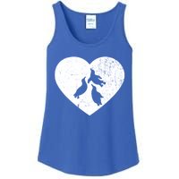 Penguin Vintage White Heart Animal Lover Valentines Day Gift Ladies Essential Tank