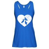 Penguin Vintage White Heart Animal Lover Valentines Day Gift Ladies Essential Flowy Tank