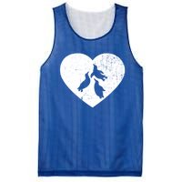 Penguin Vintage White Heart Animal Lover Valentines Day Gift Mesh Reversible Basketball Jersey Tank