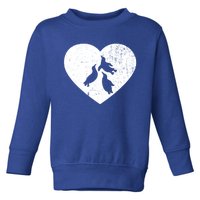 Penguin Vintage White Heart Animal Lover Valentines Day Gift Toddler Sweatshirt