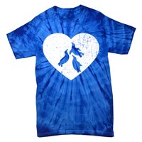 Penguin Vintage White Heart Animal Lover Valentines Day Gift Tie-Dye T-Shirt