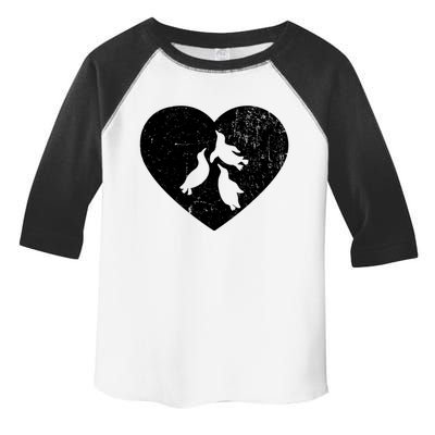 Penguin Vintage White Heart Animal Lover Valentines Day Gift Toddler Fine Jersey T-Shirt