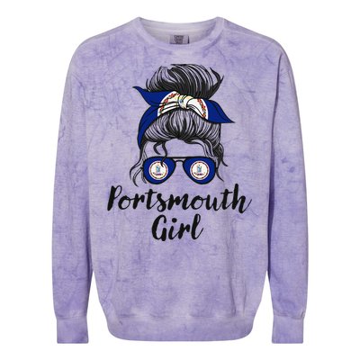 Portsmouth Virginia Women Girl Colorblast Crewneck Sweatshirt