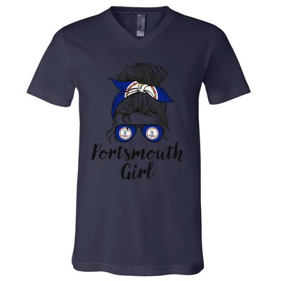 Portsmouth Virginia Women Girl V-Neck T-Shirt