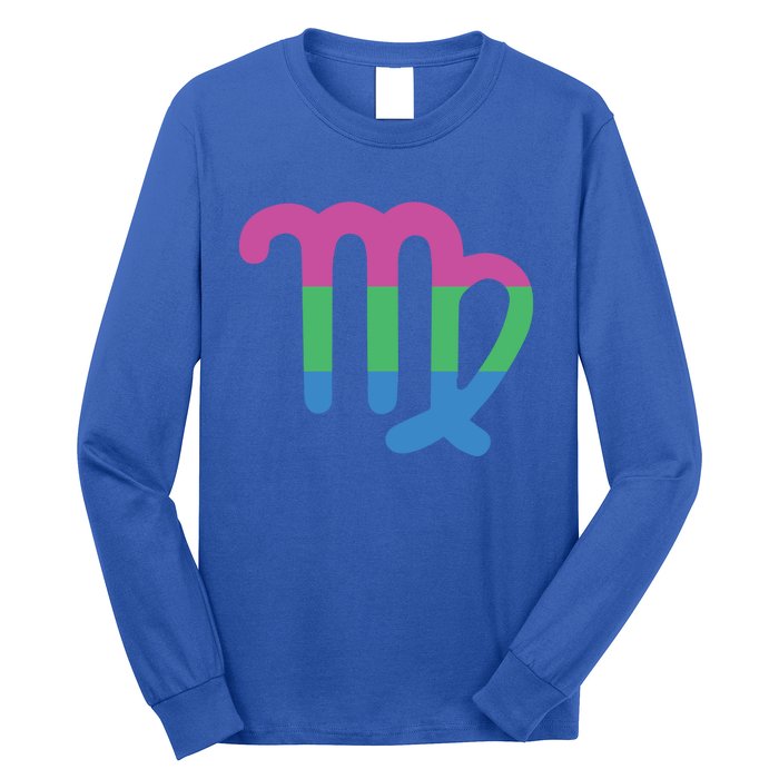 Polysexual Virgo Zodiac Sign Polysexual Pride Flag Gift Long Sleeve Shirt