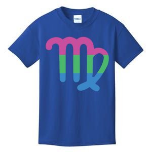 Polysexual Virgo Zodiac Sign Polysexual Pride Flag Gift Kids T-Shirt