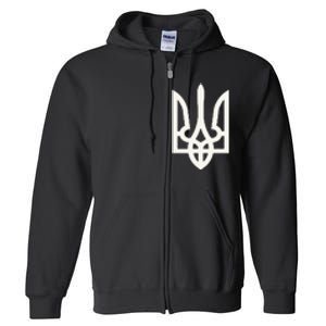 President Volodymyr Zelensky Ukrainian Trident Zelenskyy Full Zip Hoodie