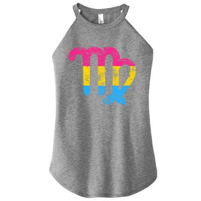 Pansexual Virgo Zodiac Sign Vintage Pansexual Pride Flag Gift Women’s Perfect Tri Rocker Tank