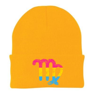 Pansexual Virgo Zodiac Sign Vintage Pansexual Pride Flag Meaningful Gift Knit Cap Winter Beanie