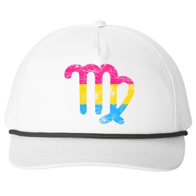 Pansexual Virgo Zodiac Sign Vintage Pansexual Pride Flag Meaningful Gift Snapback Five-Panel Rope Hat