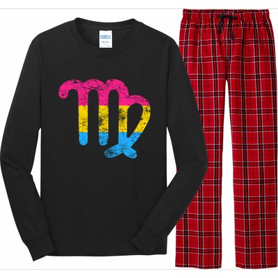 Pansexual Virgo Zodiac Sign Vintage Pansexual Pride Flag Meaningful Gift Long Sleeve Pajama Set