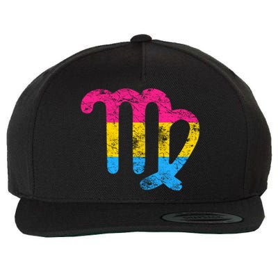 Pansexual Virgo Zodiac Sign Vintage Pansexual Pride Flag Meaningful Gift Wool Snapback Cap