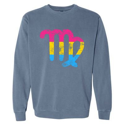 Pansexual Virgo Zodiac Sign Vintage Pansexual Pride Flag Meaningful Gift Garment-Dyed Sweatshirt