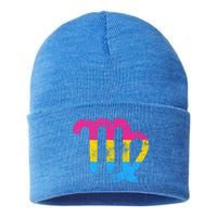 Pansexual Virgo Zodiac Sign Vintage Pansexual Pride Flag Meaningful Gift Sustainable Knit Beanie