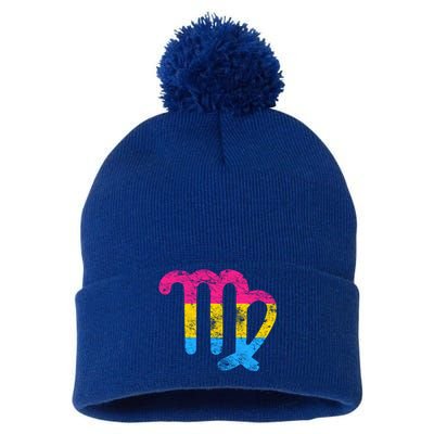 Pansexual Virgo Zodiac Sign Vintage Pansexual Pride Flag Meaningful Gift Pom Pom 12in Knit Beanie