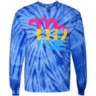 Pansexual Virgo Zodiac Sign Vintage Pansexual Pride Flag Meaningful Gift Tie-Dye Long Sleeve Shirt