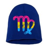 Pansexual Virgo Zodiac Sign Vintage Pansexual Pride Flag Meaningful Gift Short Acrylic Beanie