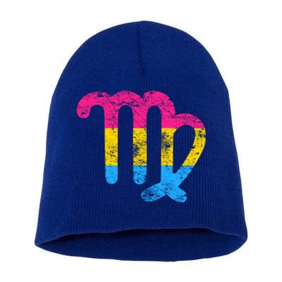 Pansexual Virgo Zodiac Sign Vintage Pansexual Pride Flag Meaningful Gift Short Acrylic Beanie