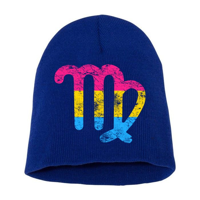 Pansexual Virgo Zodiac Sign Vintage Pansexual Pride Flag Meaningful Gift Short Acrylic Beanie