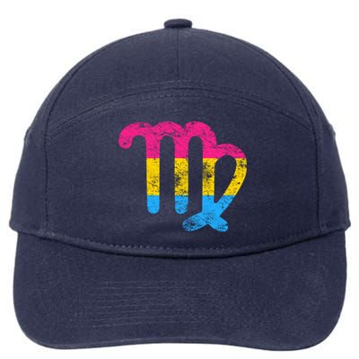 Pansexual Virgo Zodiac Sign Vintage Pansexual Pride Flag Meaningful Gift 7-Panel Snapback Hat