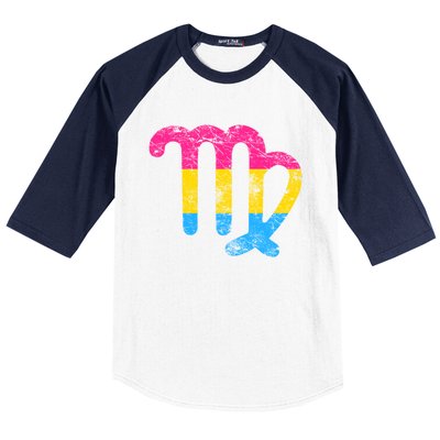 Pansexual Virgo Zodiac Sign Vintage Pansexual Pride Flag Meaningful Gift Baseball Sleeve Shirt