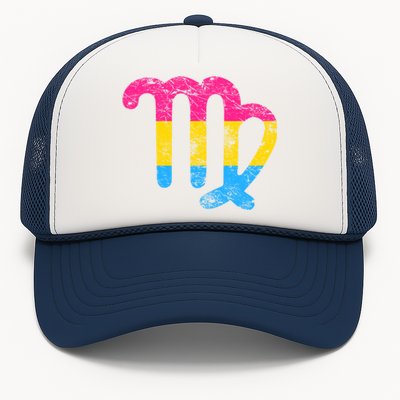 Pansexual Virgo Zodiac Sign Vintage Pansexual Pride Flag Meaningful Gift Trucker Hat