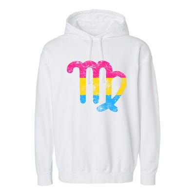 Pansexual Virgo Zodiac Sign Vintage Pansexual Pride Flag Meaningful Gift Garment-Dyed Fleece Hoodie