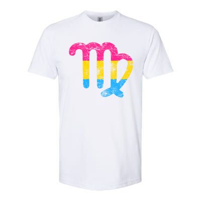 Pansexual Virgo Zodiac Sign Vintage Pansexual Pride Flag Meaningful Gift Softstyle CVC T-Shirt