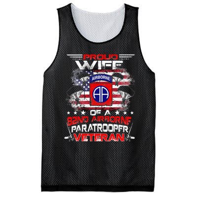 Proud Wife 82nd Airborne Paratrooper Veteran Flag Mesh Reversible Basketball Jersey Tank