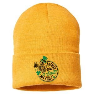 Patrick Was A Saint But I Aint St Patricks Day Beer Lover Sustainable Knit Beanie