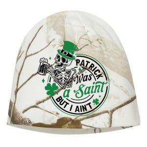 Patrick Was A Saint But I Aint St Patricks Day Beer Lover Kati - Camo Knit Beanie