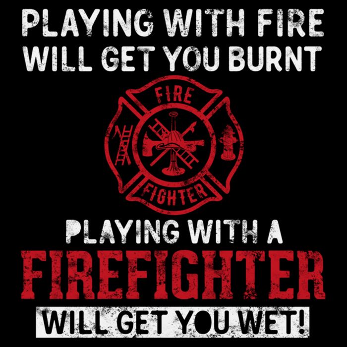 Playing With A Firefighter Will Get You Wet Gift For Fire Cool Gift Drawstring Bag