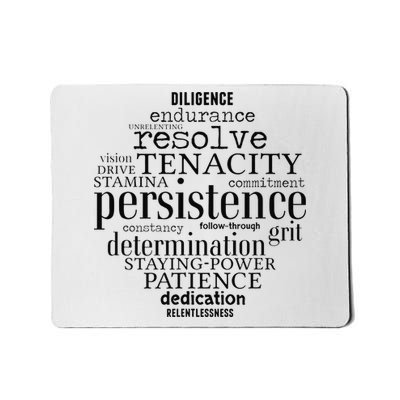 Persistence Word Art Goals Strong  Achievers Mousepad