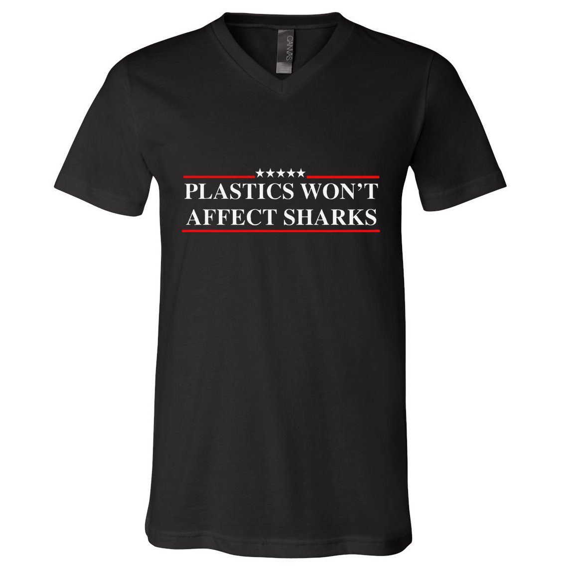 Plastics Won’T Affect Sharks Trump Marine Concerns Funny V-Neck T-Shirt