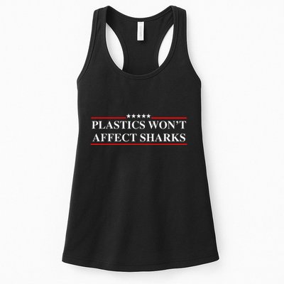 Plastics Won’T Affect Sharks Trump Marine Concerns Funny Womens Tank Top