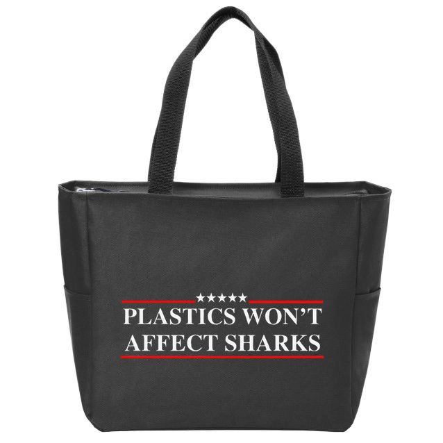 Plastics Won’T Affect Sharks Trump Marine Concerns Funny Zip Tote Bag