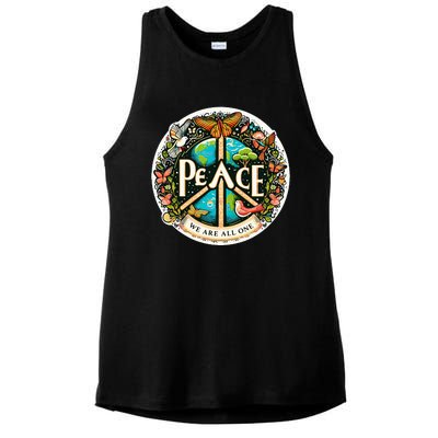 Peace We Are All One Ladies PosiCharge Tri-Blend Wicking Tank