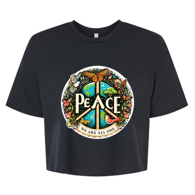 Peace We Are All One Bella+Canvas Jersey Crop Tee