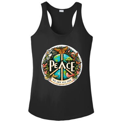 Peace We Are All One Ladies PosiCharge Competitor Racerback Tank