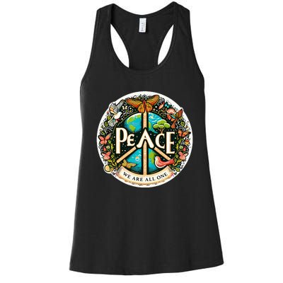 Peace We Are All One Women's Racerback Tank