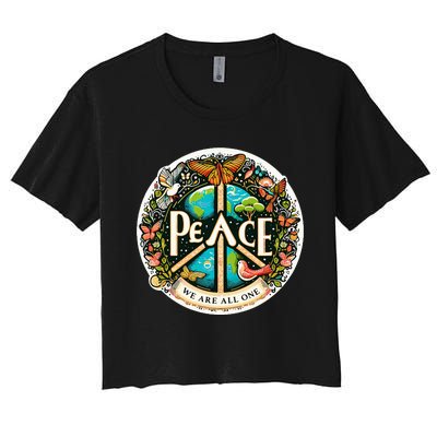 Peace We Are All One Women's Crop Top Tee