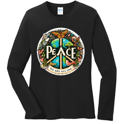 Peace We Are All One Ladies Long Sleeve Shirt