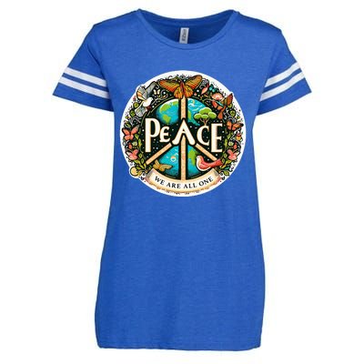 Peace We Are All One Enza Ladies Jersey Football T-Shirt