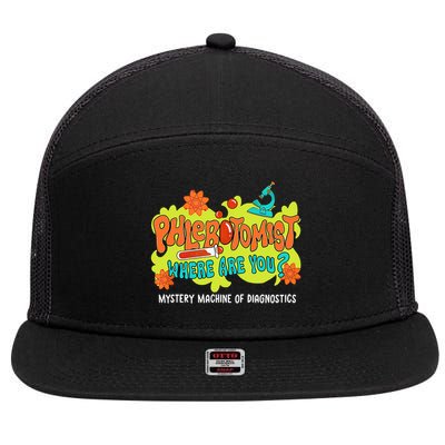 Phlebotomist Where Are You Mystery Machine Lab Week 2025  7 Panel Mesh Trucker Snapback Hat
