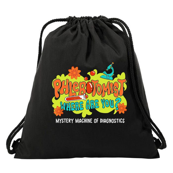 Phlebotomist Where Are You Mystery Machine Lab Week 2025  Drawstring Bag